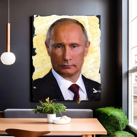 Ручная работа: Картина «В.В. Путин» с фотопечатью на ониксе