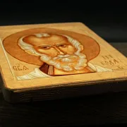 Икона Святого Николая. Дерево — оригинальный подарок — фотография 3