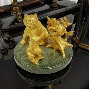 Бронзовая карандашница "Медведи" — красивый подарок — фотография 1