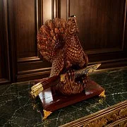 Дамасский нож «Глухарь» на подставке — красивый подарок — фотография 1