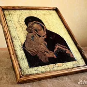 Икона деревянная "Богоматерь Донская" — красивый подарок — фотография 7