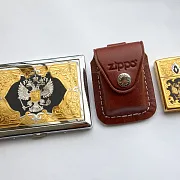 Набор "Портсигар, зажигалка, чехол". Златоуст — оригинальный подарок — фотография 3