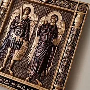 Подарочная резная Икона Архангелы Михаил и Гавриил — фотография 2