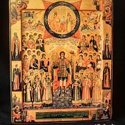 Икона деревянная "Собор Архангела Михаила" в подарок — фотография 1