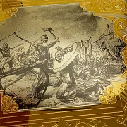 Деревянные нарды «Малахит» с позолоченной златоустовской гравюрой — необычный подарок — фотография 6