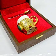 Кофейная чашка "Малахитовая". Златоуст — необычный подарок — фотография 2