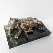 Бронзовая композиция «Идиллия» на змеевике — оригинальный подарок — фотография 2