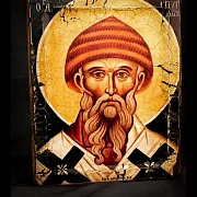 Икона авторская "Св. Спиридон Тримифунтский" — оригинальный подарок — фотография 1