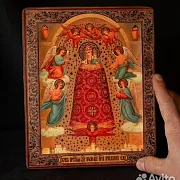 Икона деревянная "Прибавление ума" Богоматери — оригинальный подарок — фотография 1