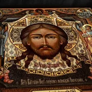 Икона с ковчегом "Иисус с Евангелистами и Архангел — оригинальный подарок — фотография 7