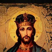 На память: Икона под старину "Христос Вседержитель" — фотография 3
