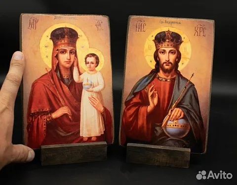 Подарочная венчальная пара. Богоматерь и Спас Вседержитель+по
