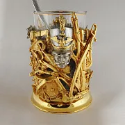 Подстаканник «Гусар» из бронзы — оригинальный подарок — фотография 4