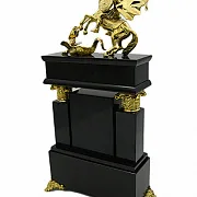 Часы «Георгий Победоносец» из нефрита и долерита — оригинальный подарок — фотография 2
