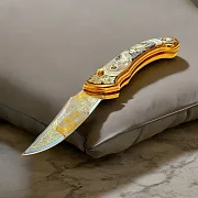 Складной нож «Собаки» из Златоуста — оригинальный подарок — фотография 1