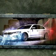 На память: Нарды под стеклом «BMW против Mercedes» — фотография 3