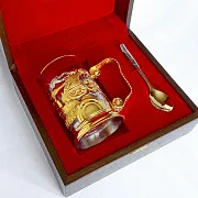 Латунный подстаканник «Танки» — красивый подарок — фотография 2